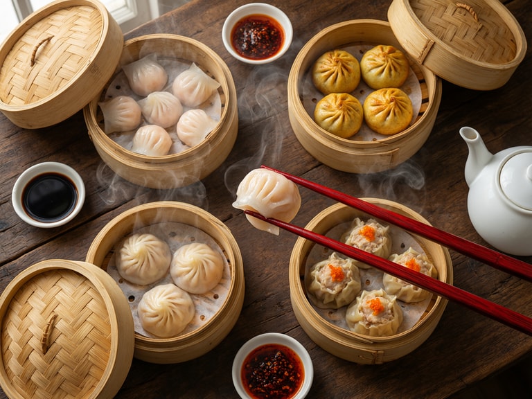 Steam Rising Over Dim Sum