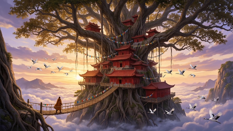 Banyan Monastery at Dawn