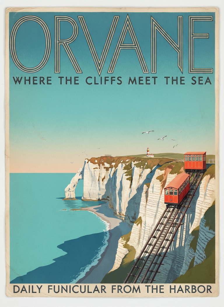 Orvane Cliffs Funicular Poster
