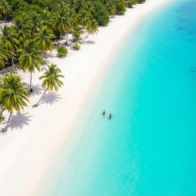 Turquoise Lagoon and Palm Shadows