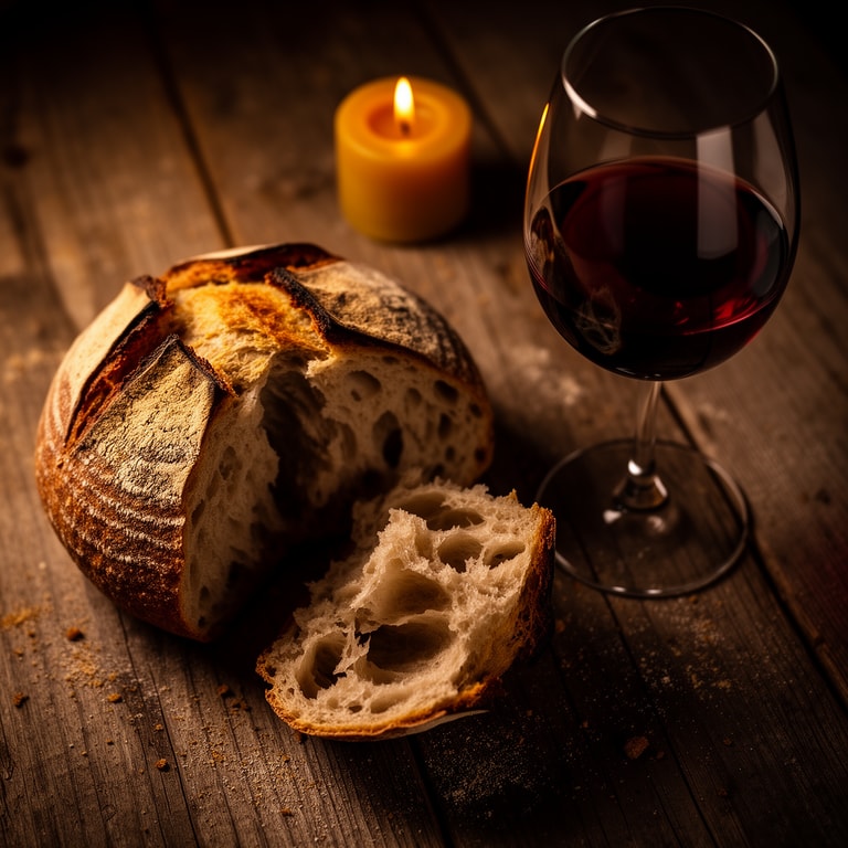 Crusty Loaf and Red Wine