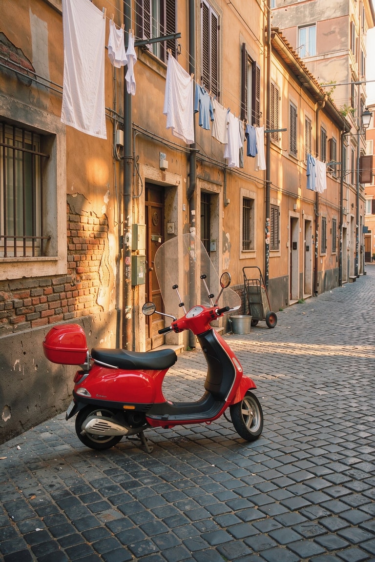 Roman Golden Hour Vespa