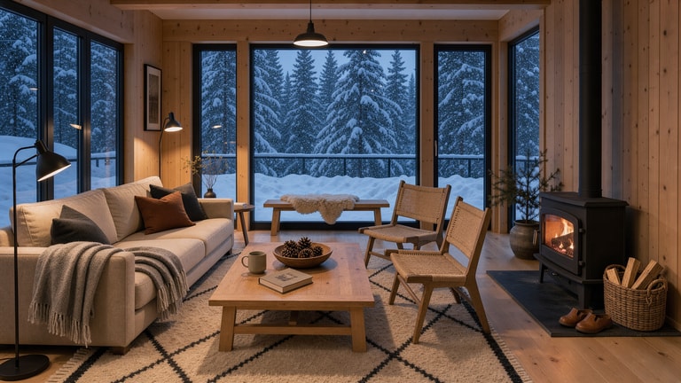 Hearth Light After Snowfall