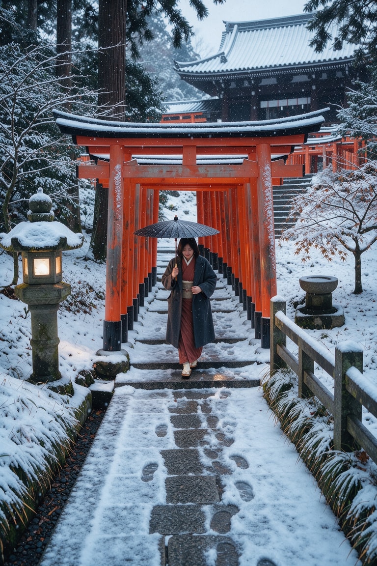 Snowbound Torii Passage