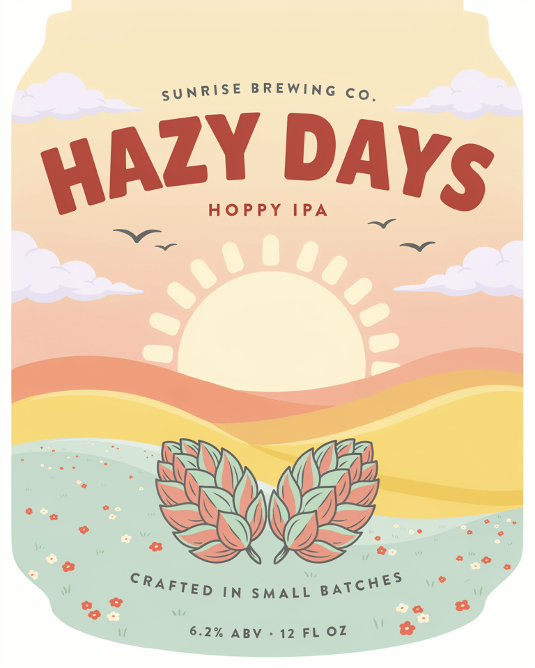 Hazy Days Sunrise Label