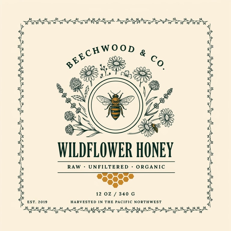 Wildflower Honey Vintage Label
