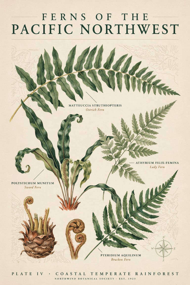 Pacific Northwest Fern Plate