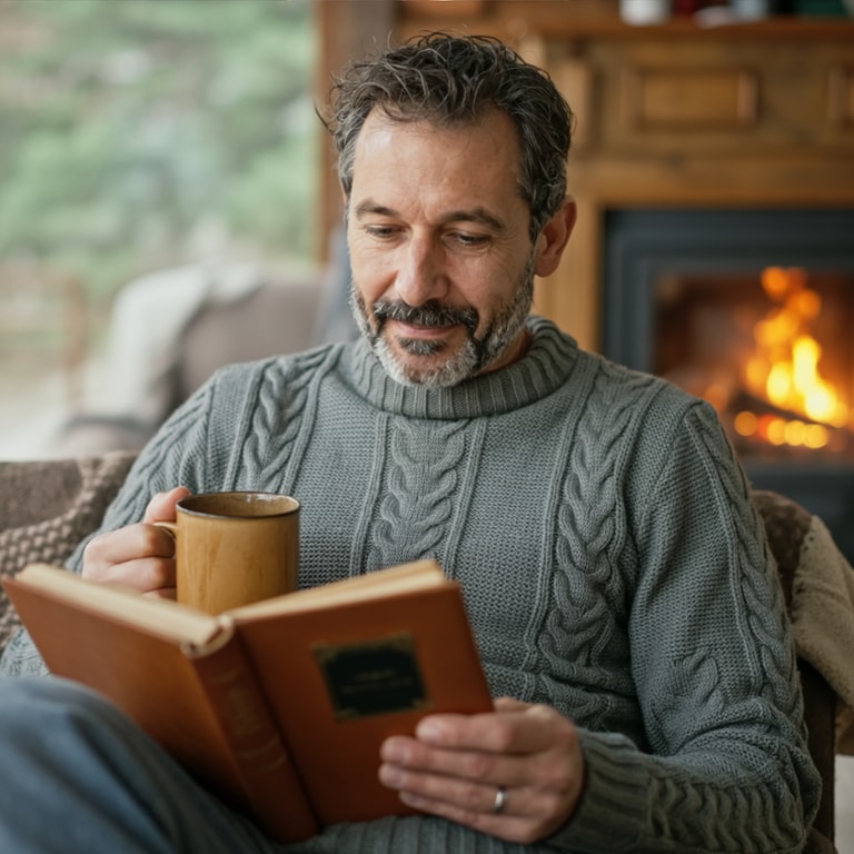 Reading by the Crackling Fire