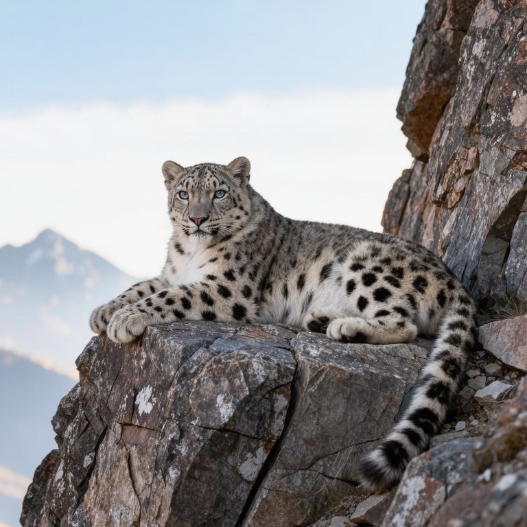 Snow Leopard's Mountain Vigil