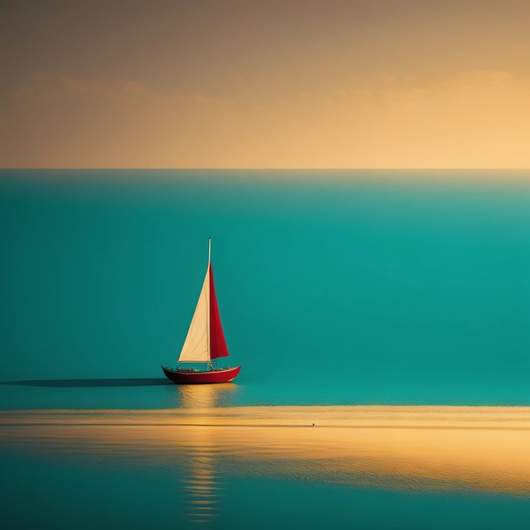 Red Sails on Turquoise Calm