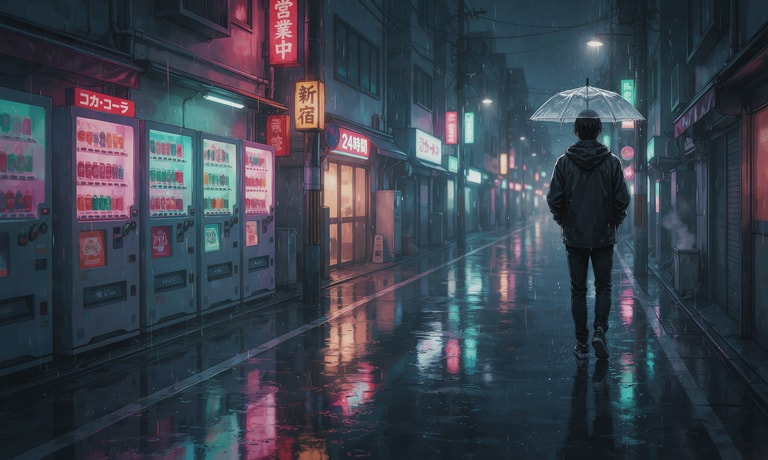 Neon Rain on Silent Streets