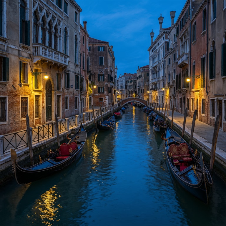 Gondolas at Blue Hour Venice