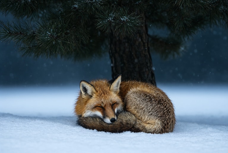 Winter Slumber Beneath Pines
