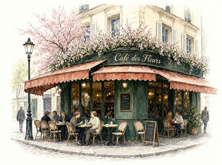 Café des Fleurs in Bloom