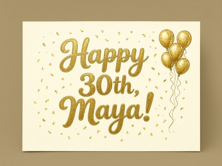 Gilded Thirtieth Birthday Greeting