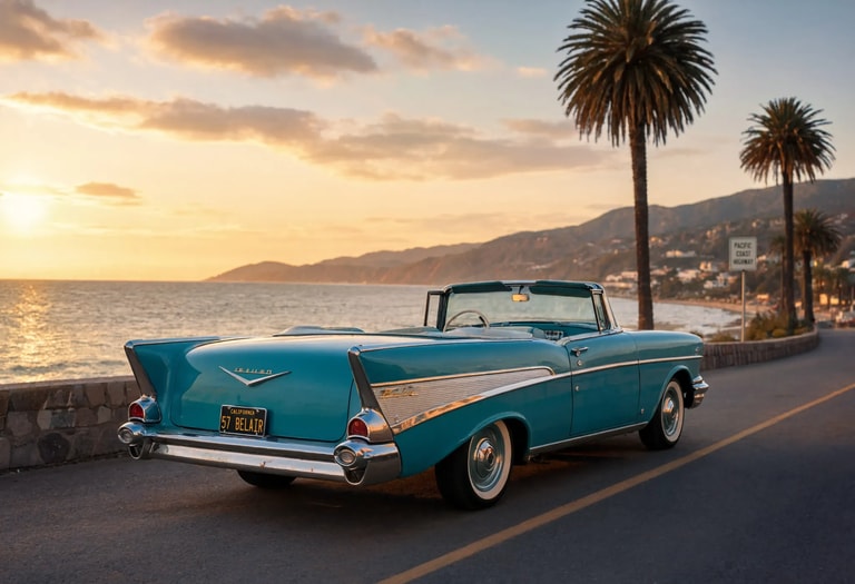 Teal Bel Air Golden Hour Cruise