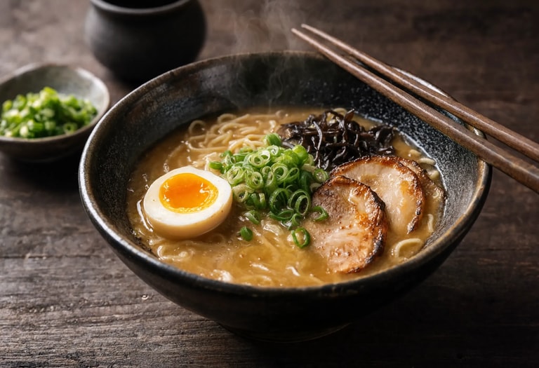 Steaming Ramen with Golden Yolk
