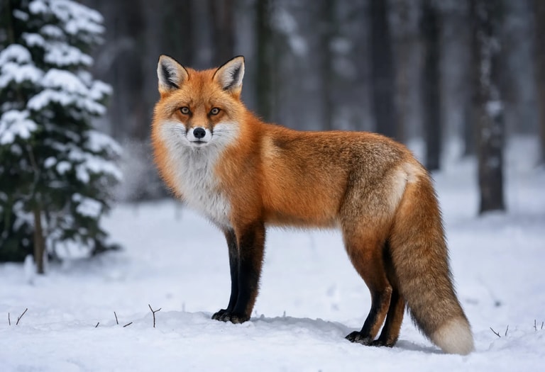 Red Fox in Snowy Silence