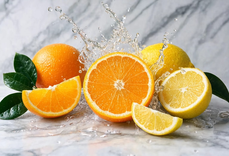 Citrus Splash on Marble