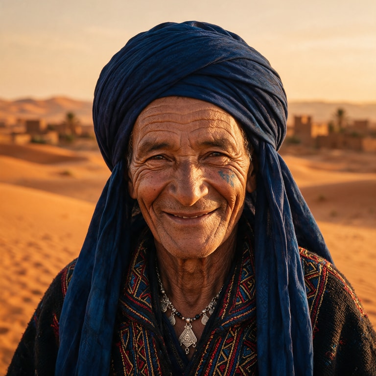 Berber Elder in Indigo Turban