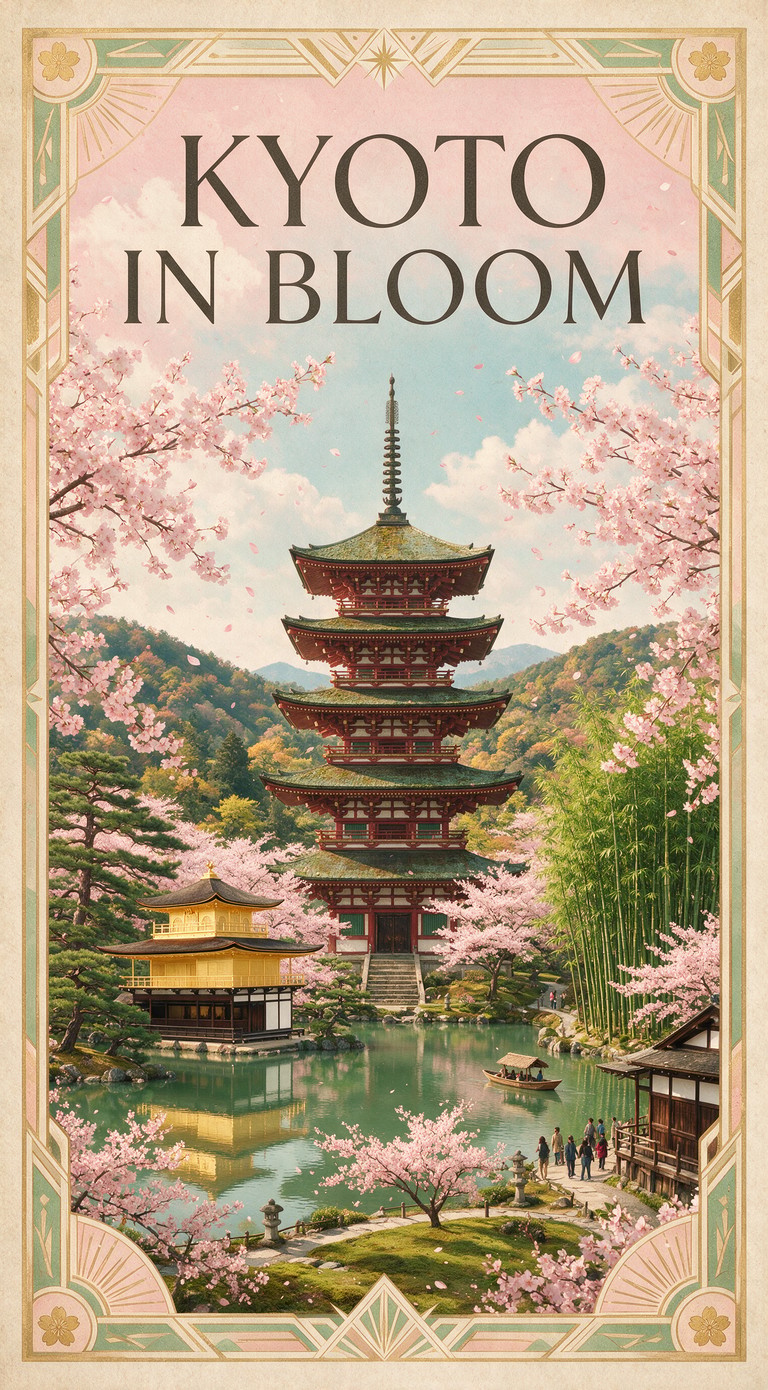 Kyoto Pagoda in Bloom