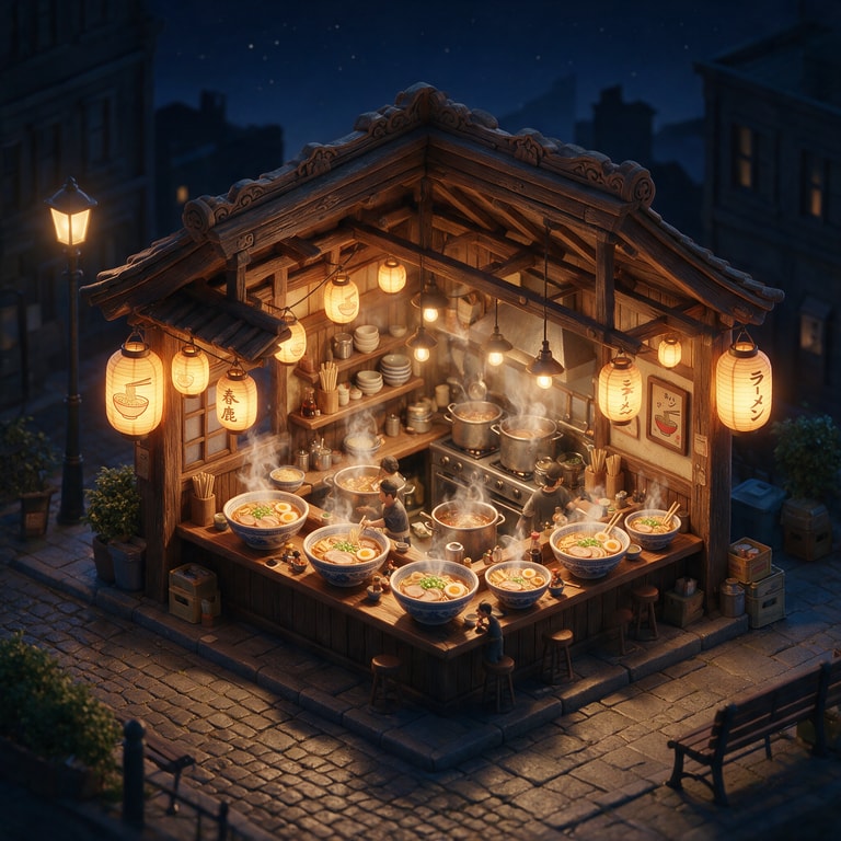 Lanterns Over Midnight Ramen