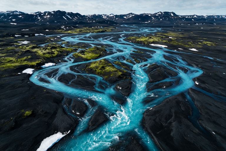 Braided Turquoise in Black Lava