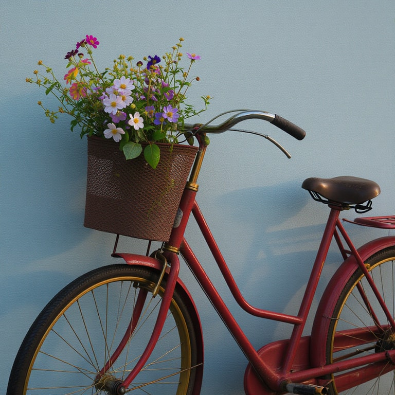 Vintage Red Bicycle in Bloom