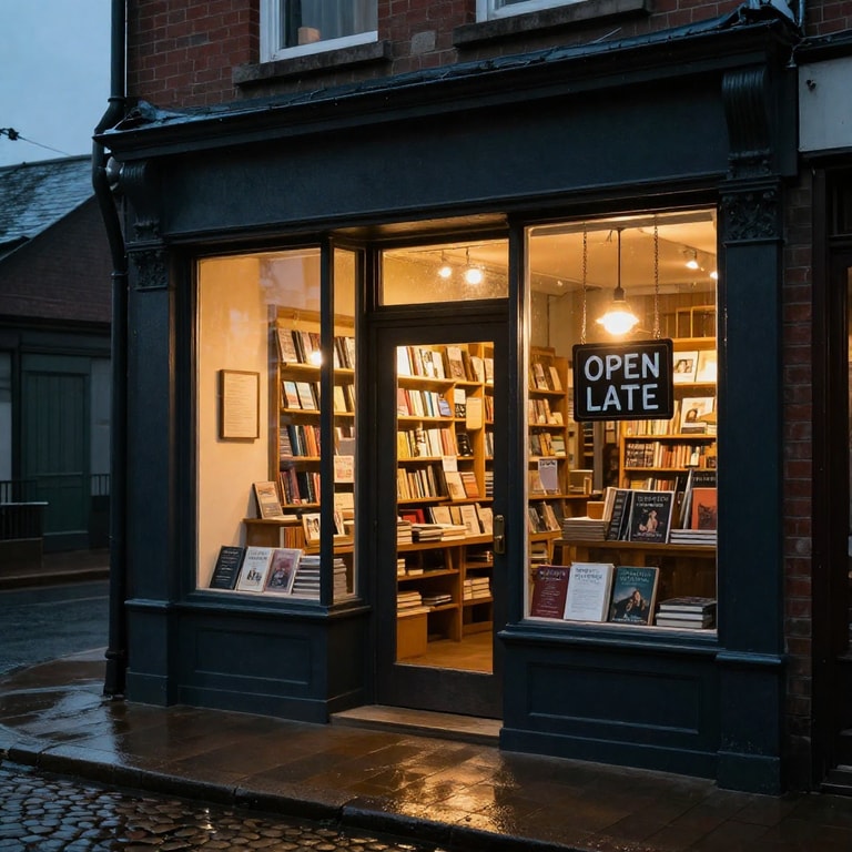 Open Late Bookshop at Dusk