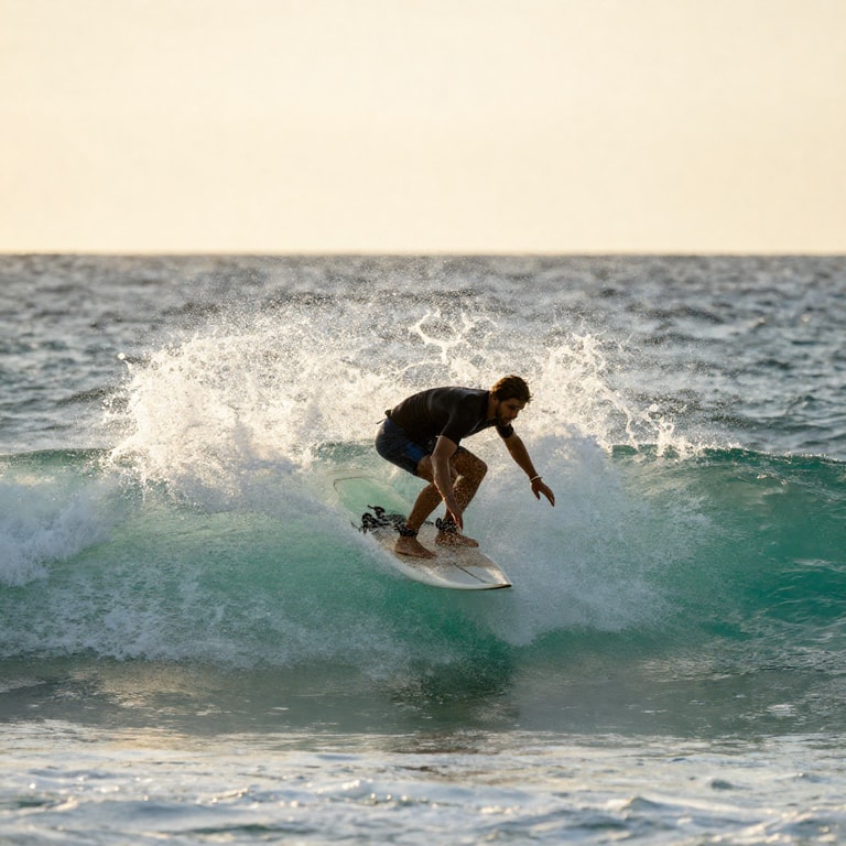 Surfer Carving Turquoise Wave