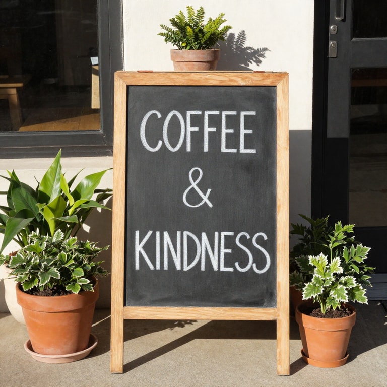 Coffee and Kindness Chalkboard Sign