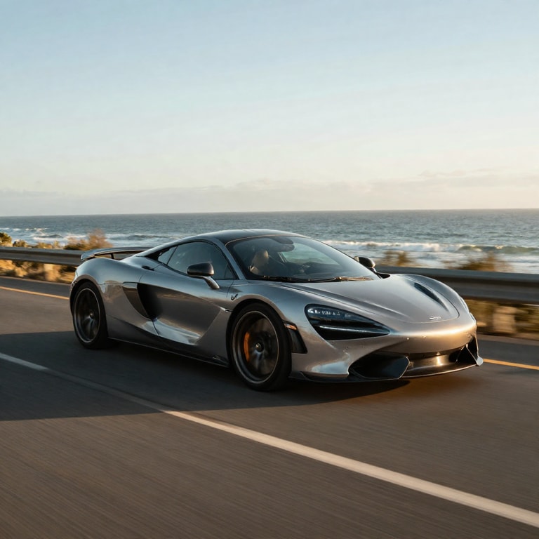 Silver McLaren on Coastal Highway