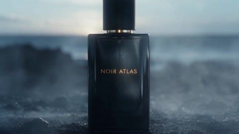 The gold NOIR ATLAS logo that ends the 15-second ad Sensei cut