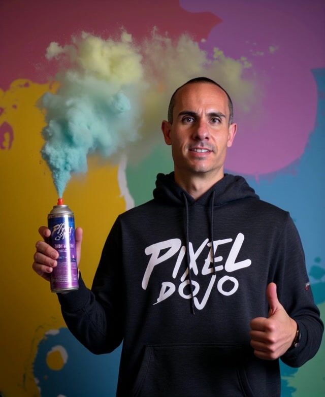 Street Art in Motion: Spray Paint and a Thumbs Up