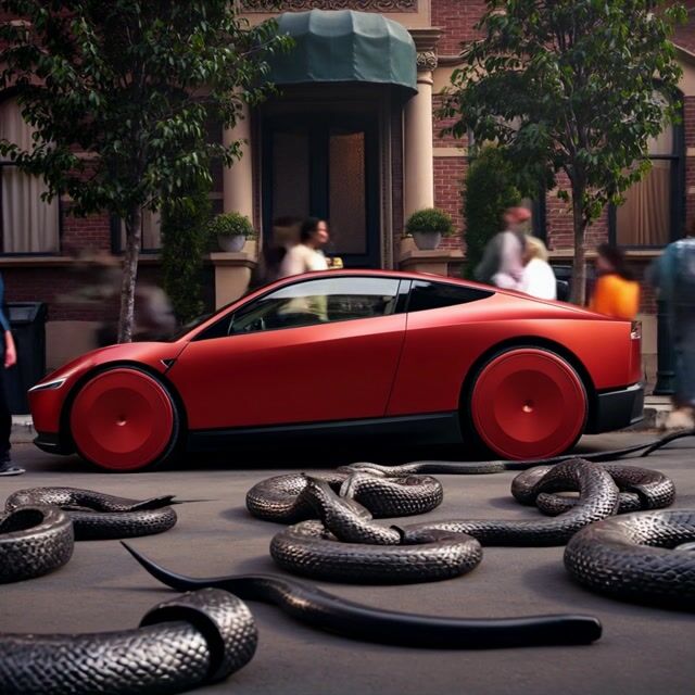 Red Car and Black Snakes: An AI-Generated Urban Wildlife Encounter