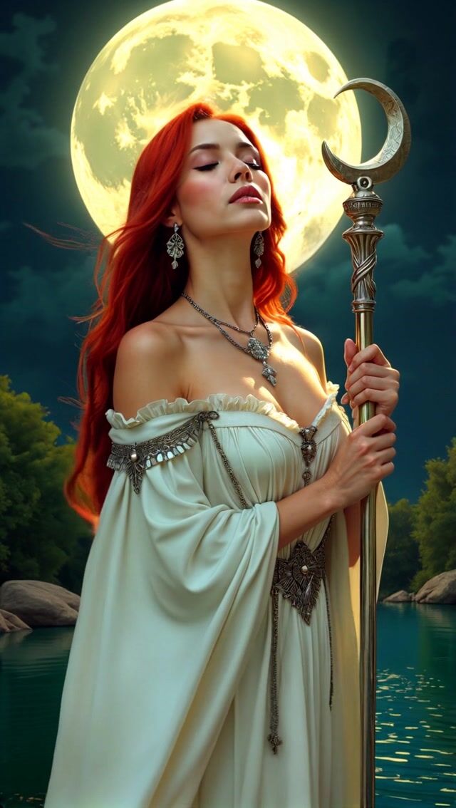 Priestess Moonlit Prayer: Divine Connection in Nature