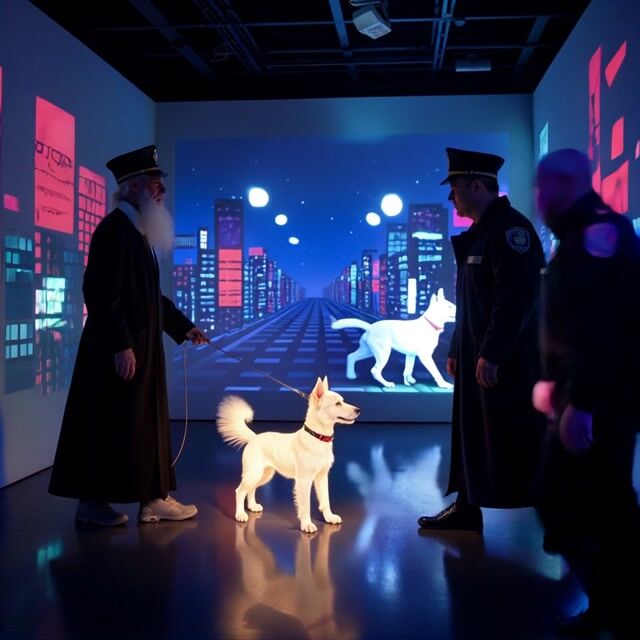 Mysterious Encounter Glowing Dog and Flickering Colors