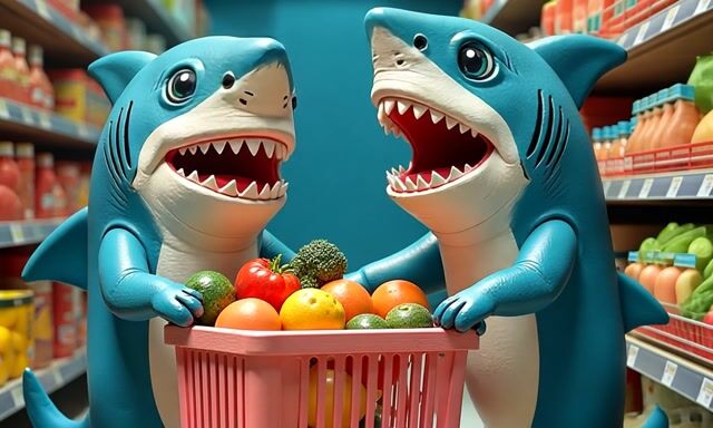 Sharks in the Supermarket: A Fishy Shopping Spree