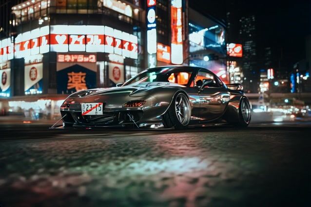 Low-Angle Nighttime City Lights Pan - Cinematic Urban Footage