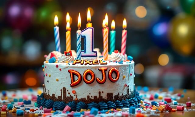 Celebrate with Flickering Birthday Candles on Cake