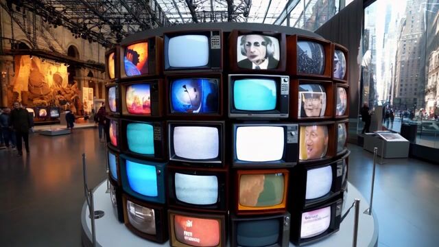 Retro TV Time Capsule: Vintage Television Stack in NY Museum---