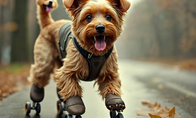 Dog on Rollerskates Funny Animated Video