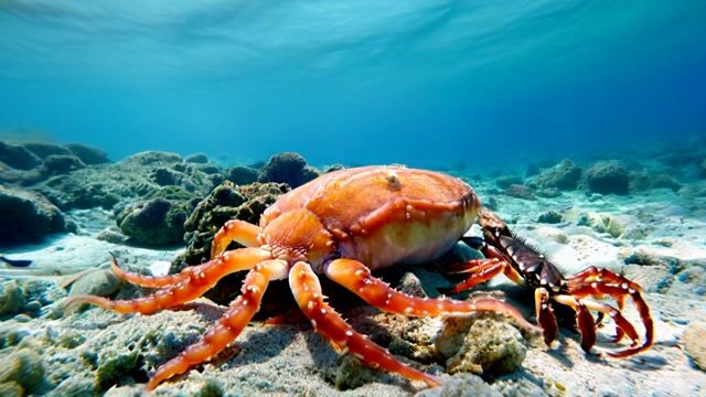Octopus Ambush A Sneaky King Crab Lurks Beneath the Surface