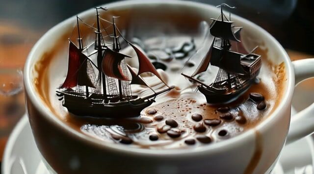 Pirate Battle in a Cup of Coffee