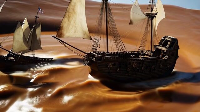 Pirate Ships Battle in a Cup of Coffee