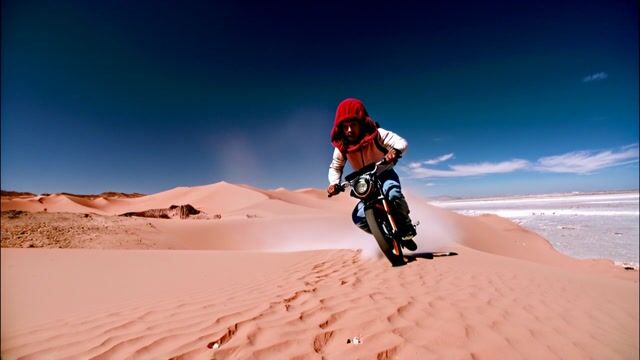 Red Helmet Odyssey A Cinematic Journey Through the Salt Desert