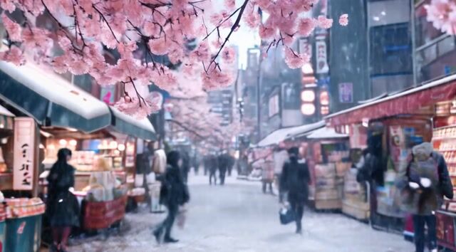 Snowy Tokyo with Sakura Surprises