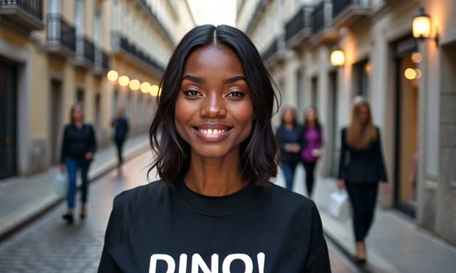 Woman Smiles Then Walks Off A Moment of Joy and Reflection