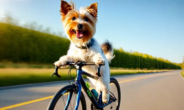 Dog Riding a Bike Hilarious Canine Commute