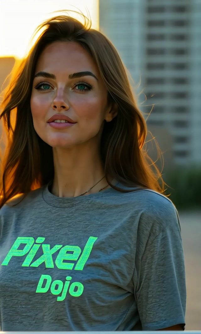 Woman Walks Off Camera with a Smile